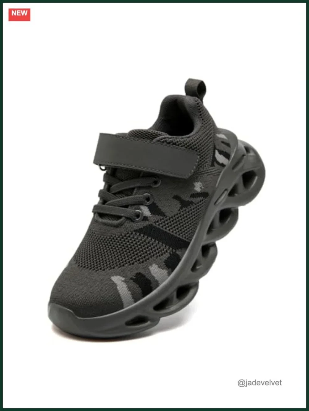 Kids Lightweight Mesh Athletic Shoes with Hook & Loop Closure
